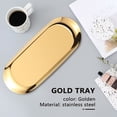 thumbnail image 2 of Metal Storage Tray Gold Oval Dotted Fruit Plate Small Items Jewelry Display Tray Mirror, 2 of 7