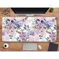 thumbnail image 3 of Pink Purple Floral Extended Mouse Pad Large Keyboard Mousepad,Non-Slip Rubber Base Mouse Mat with Stitched Edge XXL Desk Pad Protector for Computer Laptop PC 31.5x15.75 Inch, Hydrangea Peony Flower, 3 of 6