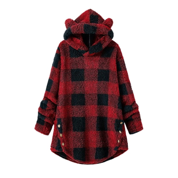 HongQid Oversized Sweatshirts for Women Womens Sherpa Hoodie Fluffy Women's Hoodies Pullover with Pockets