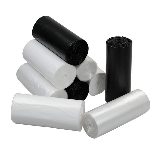 Nicesh Small Garbage Bags 3 Gallon 225 Count Black Clear and White