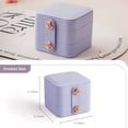 thumbnail image 3 of Casegrace Travel Three Layer Jewelry Box Women Girls Leather Multifunctional Organizer Earrings Necklace Storage Jewelry Case With Button Lock, 3 of 8