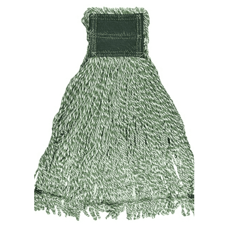 Web Foot String Mop Heads, Microfiber, Green, Medium, 5"green Headband, 6/ctn