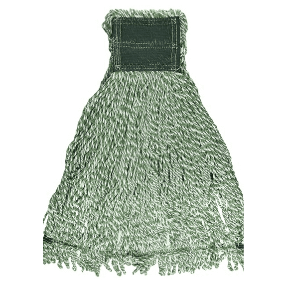 Web Foot String Mop Heads, Microfiber, Green, Medium, 5"green Headband, 6/ctn