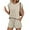 Khaki, variant on ZANKLEY Womens Crew Neck Two Piece short Sets Cap Sleeve Drawstring Summer Sweatsuit with Pocket