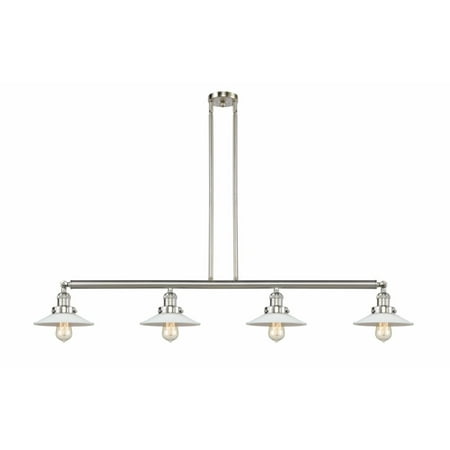 

Innovations 214-SN-G1-LED Halophane 4 Light Island Light part of the Franklin Restoration Collection Brushed Satin Nickel