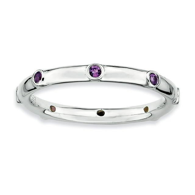 Bague en Argent Sterling Stackable Expressions Améthyste Taille 7