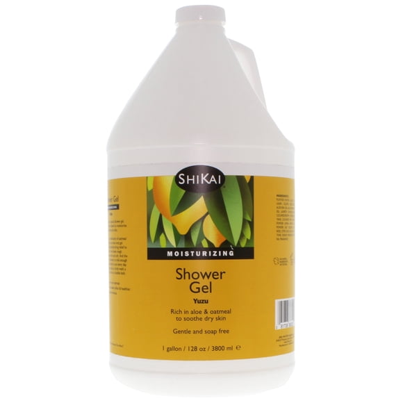 Gel de ducha hidratante diario ShiKai (Yuzu 1 galón) | Fórmula suave sin jabón | con aloe vera y avena finamente molida para una piel suave y saludable | Alivio de la piel seca