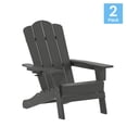 thumbnail image 2 of Flash Furniture Newport Adirondack Chair with Cup Holder, Weather Resistant HDPE Adirondack Chair in Gray, Set of 2, 2 of 13