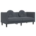 thumbnail image 3 of vidaXL 3 Piece Sofa Set with Pillows Dark Grey Velvet, 3 of 5