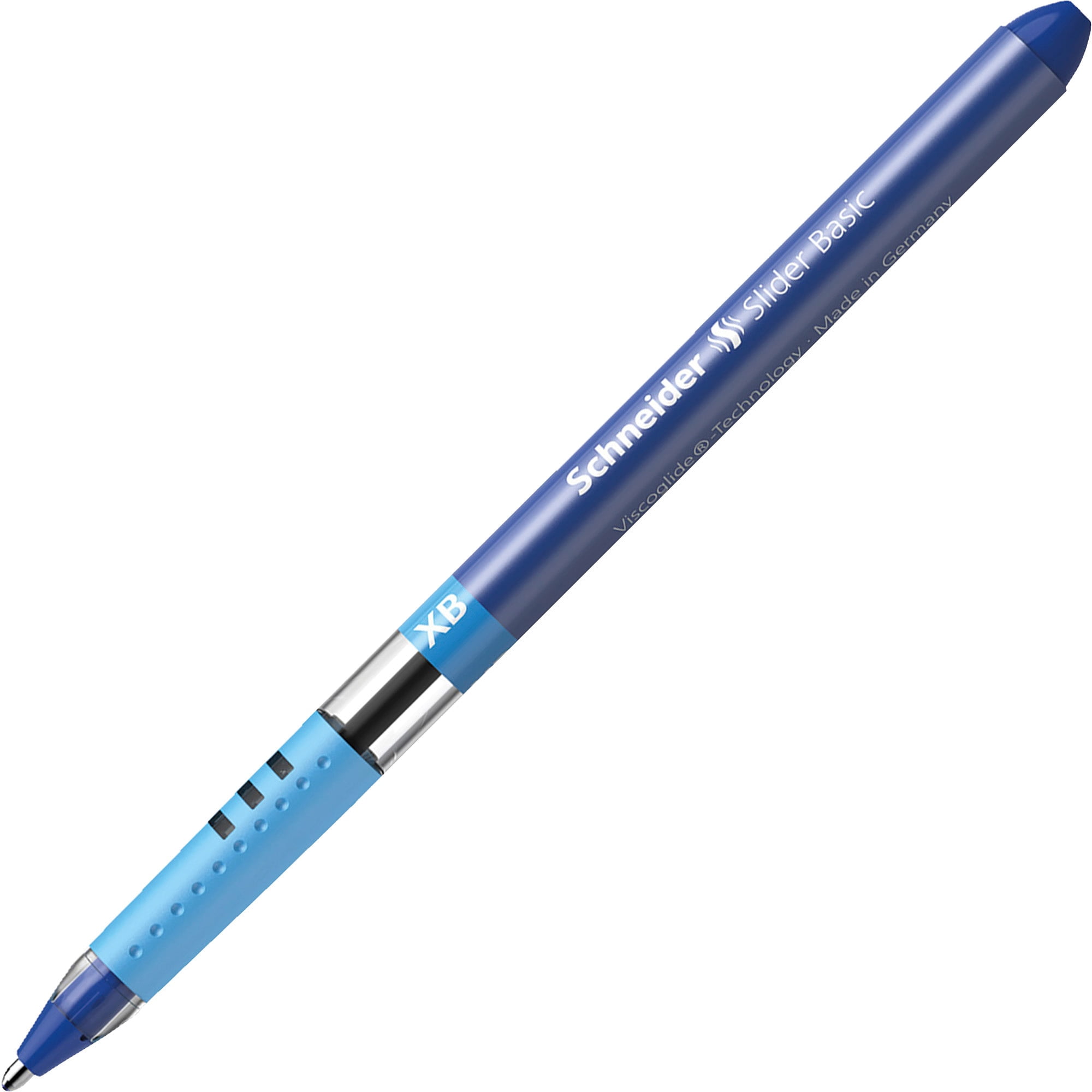 Schneider Slider Basic XB Ballpoint Pens - Extra Broad  - 1.4 mm Pen Point Size - Blue Ink - Rubberized Barrel - Stainless Steel Tip - 10 / Box