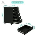 thumbnail image 4 of Naomi Home 5-Drawer Rolling File Cabinet with Lockable Casters, Black, 4 of 9