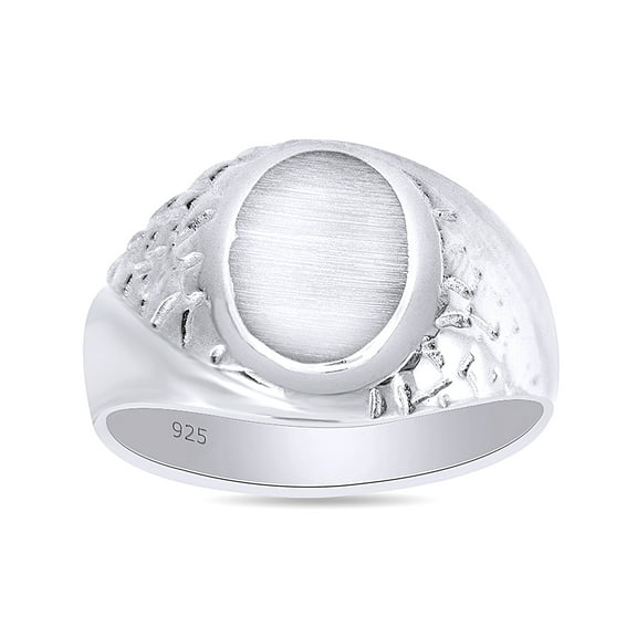 AFFY Men's 14K White Gold Over 925 Sterling Silver Jovian Signet Ring, Ring Size 7