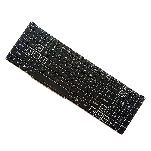 Bearachild Teclado retroiluminado de colores para portátil, borde blanco, accesorios prácticos para PC, reemplazo a prueba de polvo para Nitro Juegos de teclado y mouse para computadora