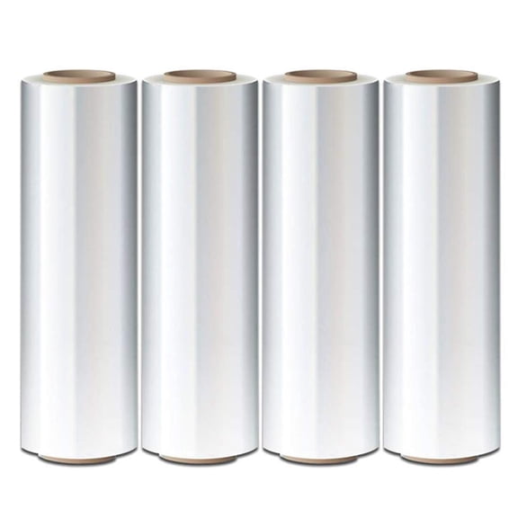 4 rolls of Cast Hand Stretch Film 18" x 1500'. Hand Stretch Wrap, 90 Gauge Thickness. Excellent Tear Resistance. Clear Residue Free Film for Moving, Shipping, Wrapping. Industrial Grade Cast Film.
