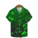 thumbnail image 5 of Ceisia Men's St. Patrick's Day Glowing Shamrock Gradient Print Short Sleeve Turndown Collar Stretch Casual Shirt Army Green M Gifts, 5 of 5