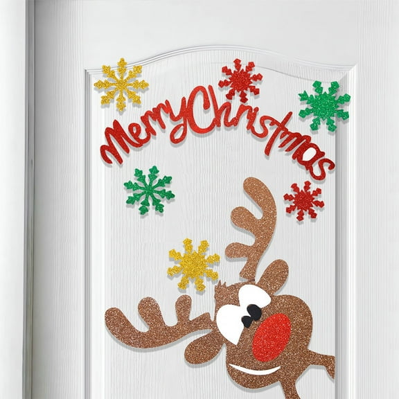 Jwshufel Christmas Door Stickers Christmas Decorations Christmas Decorations Hanging Christmas Decorations Christmas Mantel Decor Easy Peel Stick Doors Windows Home Festive Mood 21.7In Brown