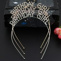 Meidiya Birthday Girl Headband Birthday Tiara for Women Girls Happy Birthday Princess Crown Rhinestone Happy Birthday Accessories