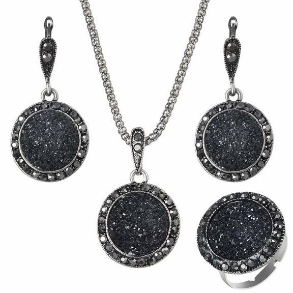 WEAVILUX Black Costume Jewelry For Women 4PCS
