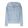 thumbnail image 4 of Zip Up Cardigan Sweater Women Cable Knit Hoodie Long Sleeve Jacket Oversized Outwear Drawstring Casual Sweatshirts, 4 of 6