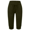 thumbnail image 4 of Pantalon Capri Uni Élégant pour Femmes, Tissu Extensible Confortable, Tenue Polyvalente, 4 of 5