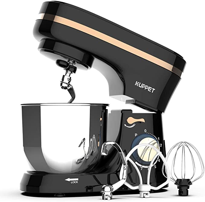 Costway 380W 4.8 qt. . 8-Speed White Stainless Steel Stand Mixer