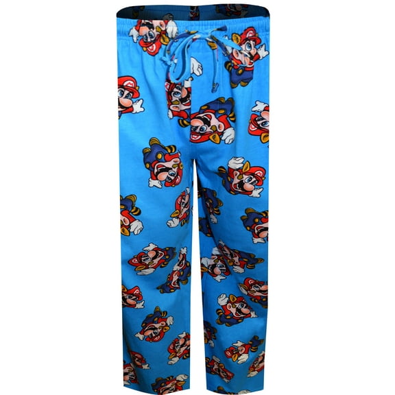 Nintendo Mens Super Mario Classic Blue Lounge Pants (Medium)