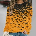 thumbnail image 4 of VKOYWKM Womens Sweatshirt Halloween Bat Graphic Sweatshirts Oversized Long Sleeve Crew Neck Pullover Vintage Halloween Sweatshirt, 4 of 6