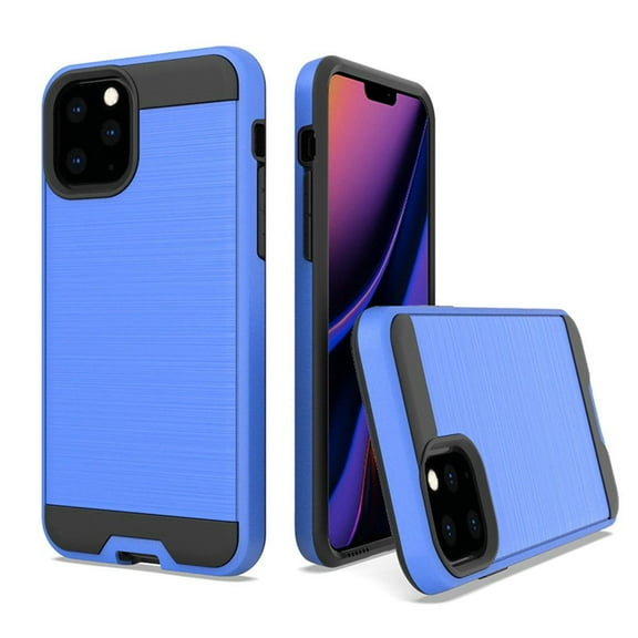 iPhone 11 Pro Max Case, 2-Piece Style Hybrid Shockproof Hard Case Cover with [Tempered Glass Screen Protector] Hybird Shockproof And Circlemalls Stylus Pen-Blue