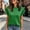 Green, variant on Women's Ruffle Flutter Sleeve Crew Neck Top – Solid Color Casual Summer Tee for Daily Wear and Weekend Outings
