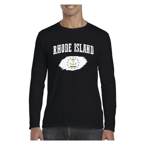Mens Long Sleeve T-Shirts - Rhode Island