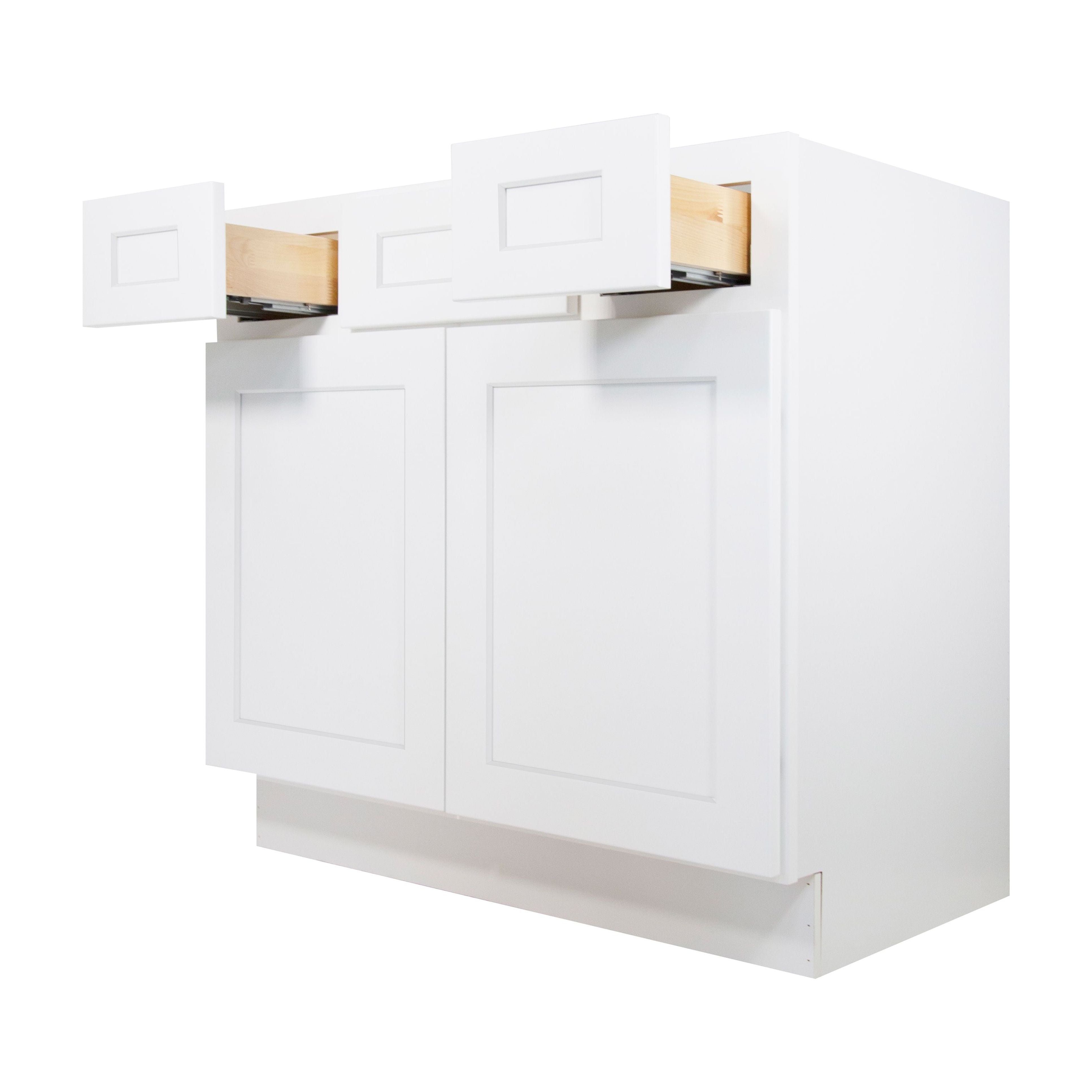 Furinno Shaker 2-Drawer Bath Vanity Cabinet without Top, Ready to Assemble, 21 D x 36 W x 34.5 H, White