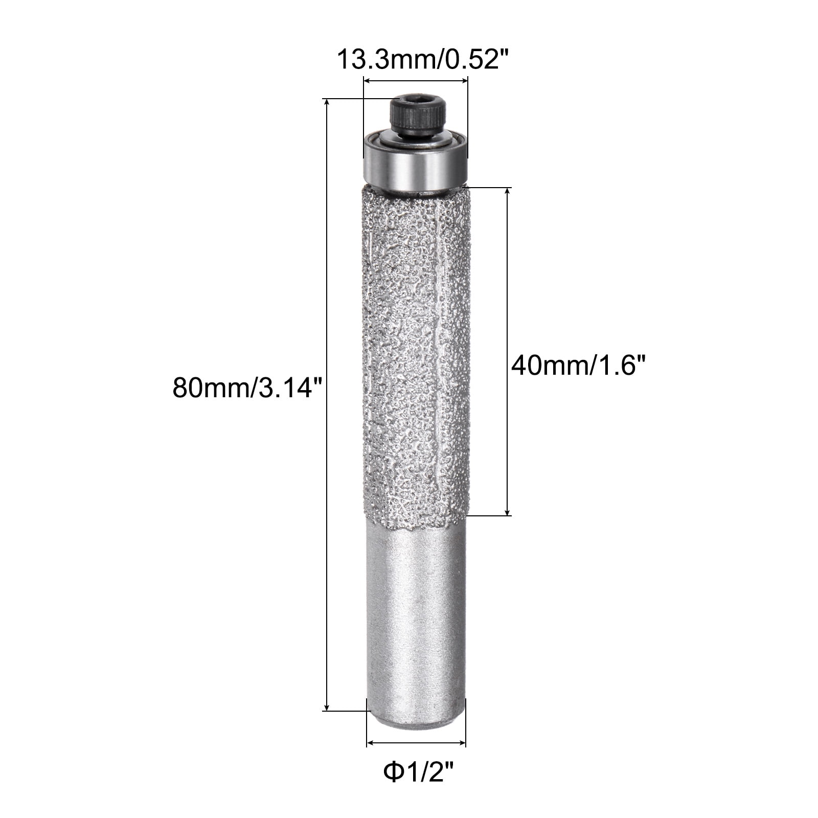 4 Pcs Diamond Profile Router Bit 13.3mm Dia Brazed Cylinder Profile Wheel for Marble Quartz Stone Tile