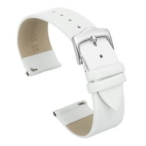 Uxcell 22mm White Genuine Leather Watch Bands with Silver Buckle for Men Women
