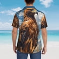 thumbnail image 4 of Pofeuu Blue Sky White Cloud Eagle Print Hawaiian Shirt for Men Sleeves Casual Button Down Summer Beach Dress Shirts T-Shirts,Large, 4 of 7