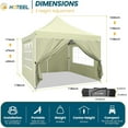 thumbnail image 2 of SANOPY 10' x 10' Pop up Canopy Party Tent with 4 Removable Sidewalls, Wave Eave Outdoor Waterproof Patio Gazebo Tent with Carry Bag, Backyards Camping Picnics, Khaki, 2 of 7