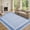 Light Blue, variant on Nanan 2'x6' Machine Washable Runner Rug Classic Solid Striped Wavy Border Non-Slip Indoor Floor Carpet for Hallway Kitchen Entryway, Black Grey