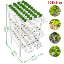 BHTNYOO-Hydroponics Growing System Kit 3 Layers/108 Sites Hydroponic Vegetables and Herbs Garden PVC-Pipe Cultivation Equipment