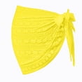 thumbnail image 3 of DORKASM Women's Knit Bikini Set – Ruffled Top & Wrap Skirt, Boho Chic Swimwear Yellow XL, 3 of 4