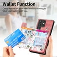 thumbnail image 3 of ELEHOLD Back Wallet Case for Samsung Galaxy S20 Ultra Case with Flower Floral Pattern RFID Blocking Card Holders Zipper Storage Stand Function Magnetic Shockproof Purse Cover,pink, 3 of 8