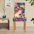 thumbnail image 4 of Yayeee 4 Pack Dining Chair Covers Stretch Parson Chairs Slipcovers Seat Protector, Ethereal Floral Harmony, 4 of 6