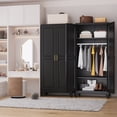thumbnail image 5 of Polup 71" H Modern Steel Sturdy Armoire Cabinet with Shelves and Hanging Rod, Bedroom Wardrobe Closet with Doors, 5 of 7