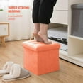 thumbnail image 4 of Folding Storage Ottoman Cube Space-Saving Storage Toy Box Foot Rest Stool Seat 11.8", 4 of 7