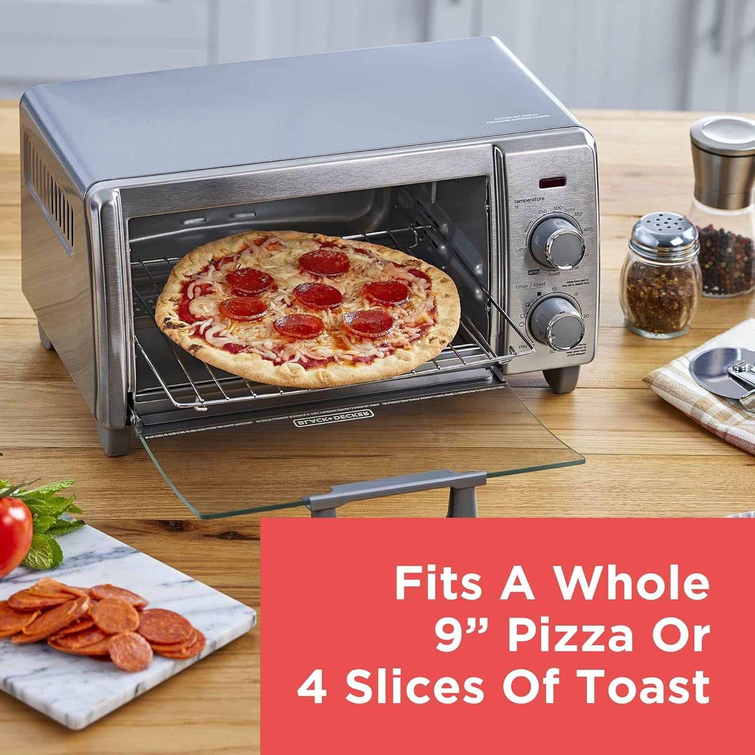 Crisp 'N Bake Air Fry Toaster Oven, Medium Capacity, 5-in-1 Multifunctional Countertop Convection Oven with EvenToast Technology for Healthy Cooking