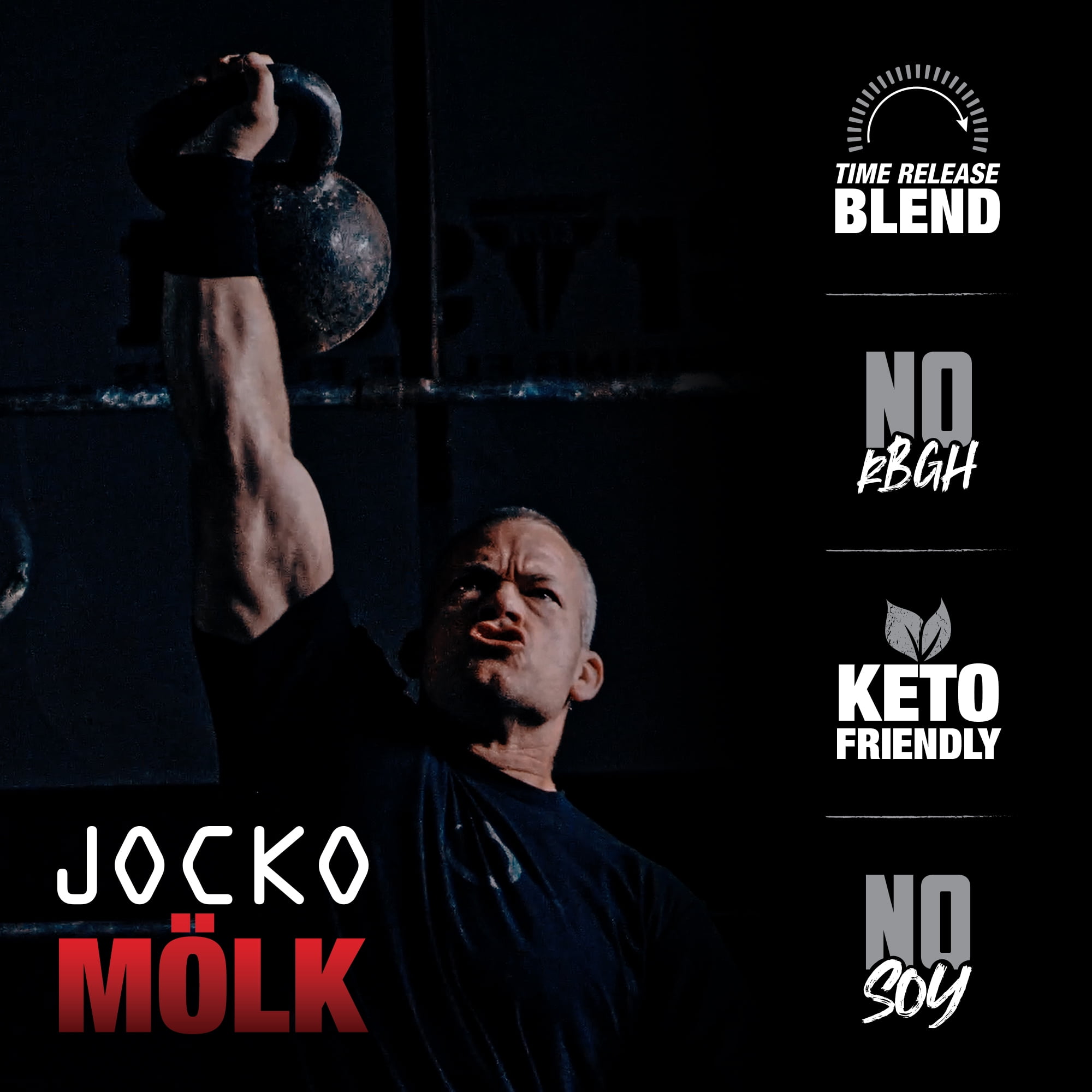 Jocko Mӧlk Protein Powder, Strawberry Slayer, 22g Protein, 2 lb.