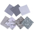 thumbnail image 1 of 7 Pcs/set Printed Cotton Patchwork patchwork cloth Fabric Squares Bundle Quilting Scrapbooking Sewing Craft DIY Cloth, Grey, 25x25cm, 1 of 8