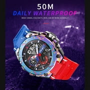 Quartz Watch For Men Smael Wristwatches Watcholorful Red Bracelet 50m Waterproof Alarm Clock Analog Digitals 8060 Sport Watches - Quartz Wristwatches