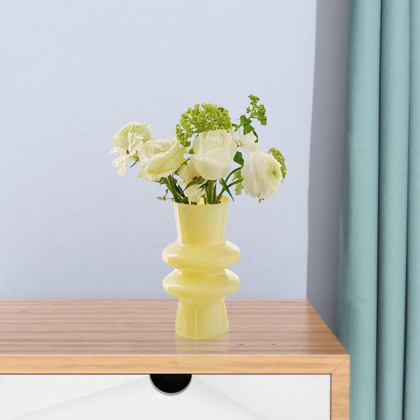 Florero de Vidrio Transparente, Maceta, Jarrones Decorativos de Arte para Estantería, Escritorio Interior
