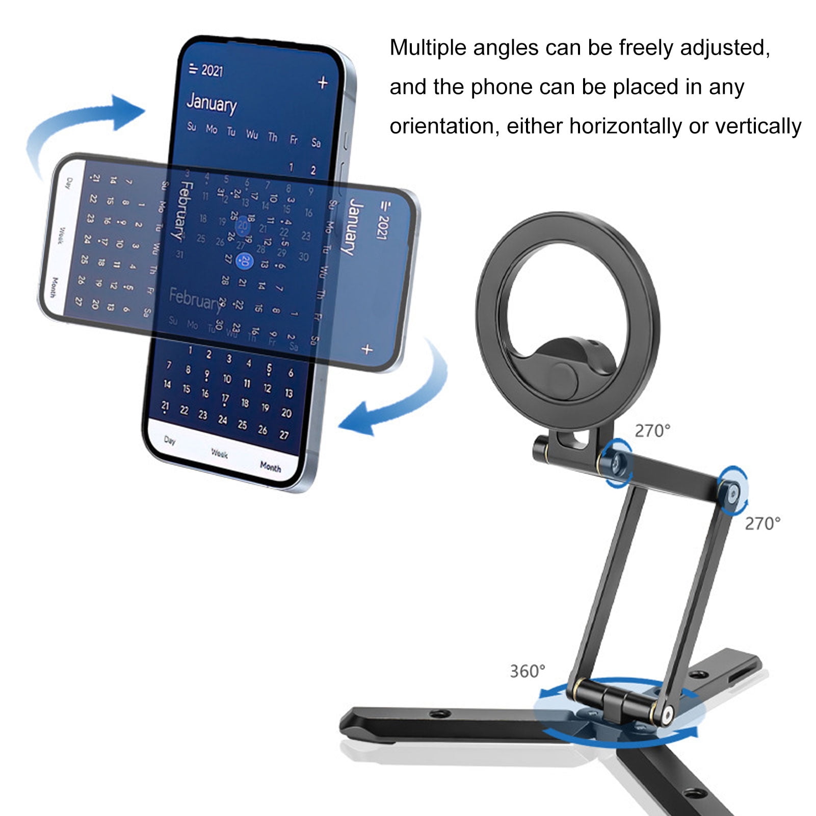 Foldable Phone Tripod Phone Magnetic Mini Tripod Stand Foldable Magnetic Phone Holder with Adjustable Angle