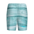 thumbnail image 2 of Lsque Teal Turquoise Wood Mens Sleep Pajama Shorts,Short Pajama Pants, Cotton Ultra-Soft Knit-Large, 2 of 9