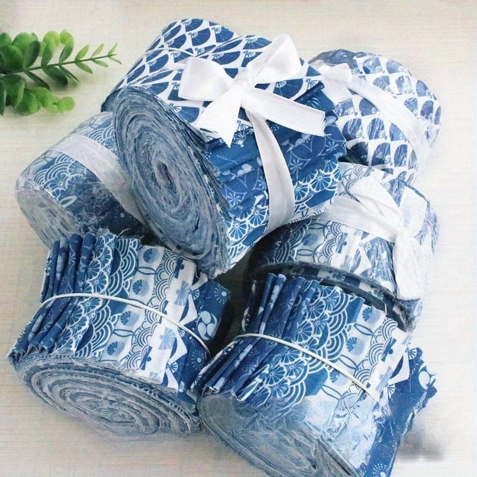 Heymaple 40Pcs Jelly Roll Fabric Strips for Quilting and Sewing, 2.6" x 20" Cotton Precut Fabric Squares for DIY Craft Handmade Accessories, Chinoiserie Series